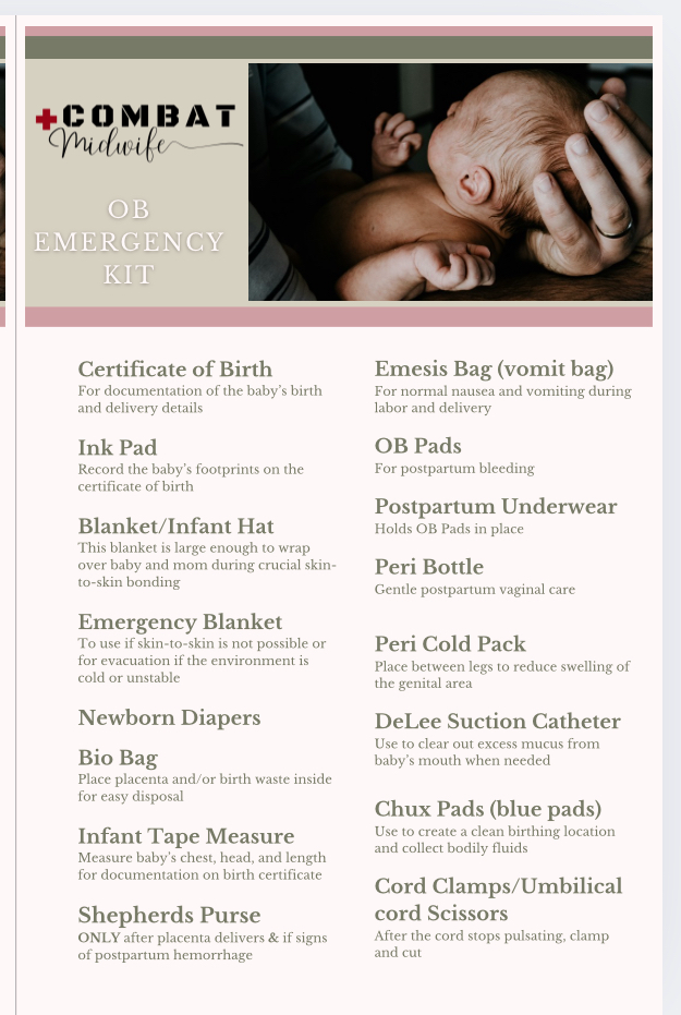 The Combat Midwife™ Emergency OB Kit